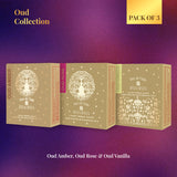 Oud Vanilla, Oud Amber & Oud Rose Pack of 3 Ayurvedic Soap