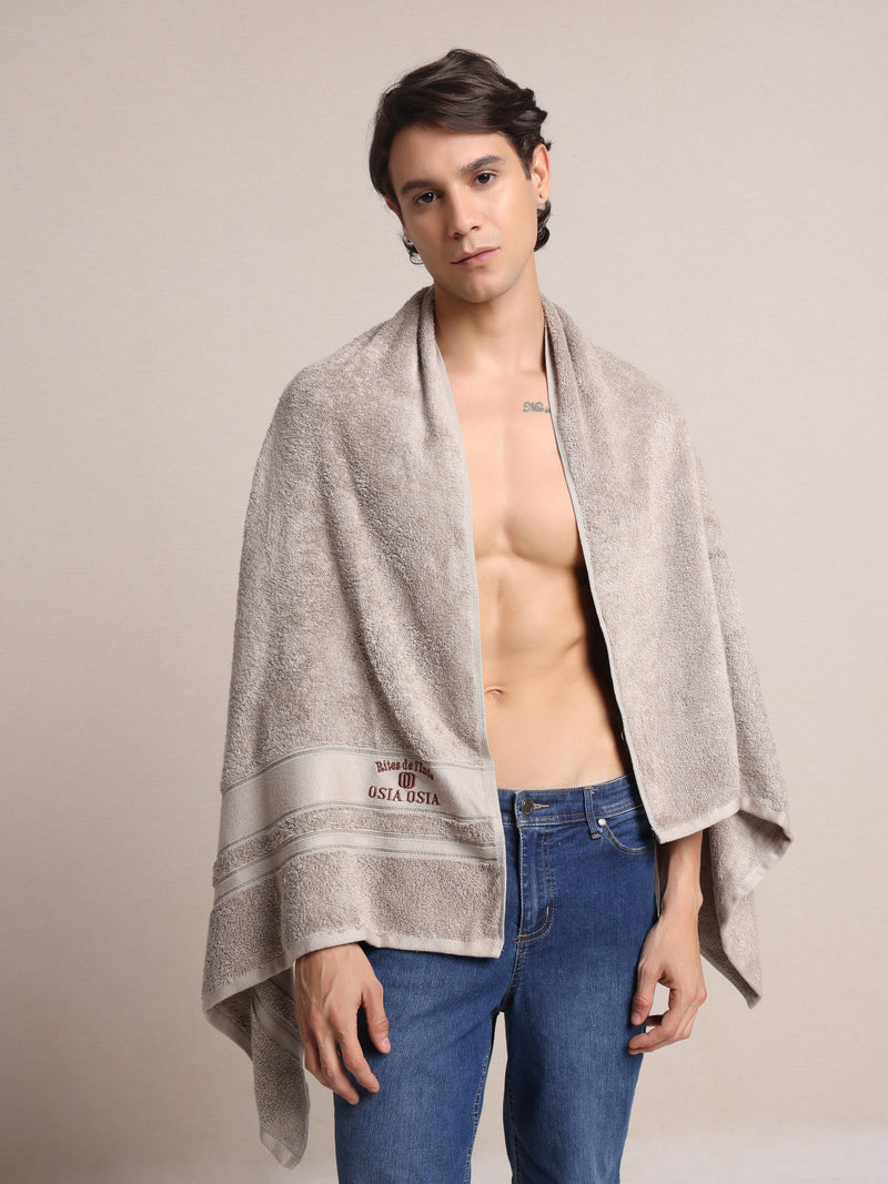 Pure Bamboo Silk Bath Towel (Sand Dune Beige) | Ultra-Soft, 3X Absorbent, Quick Dry, 70x150 CM