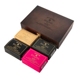 Wooden Pack of 4 Herbal Soaps