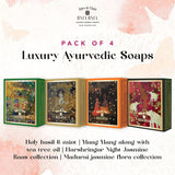 Holy Basil & Mint, Ylang Ylang with Tea Tree, Harshringar with Night Jasmine & Madurai Jasmine Pack of 4 Ayurvedic Soaps